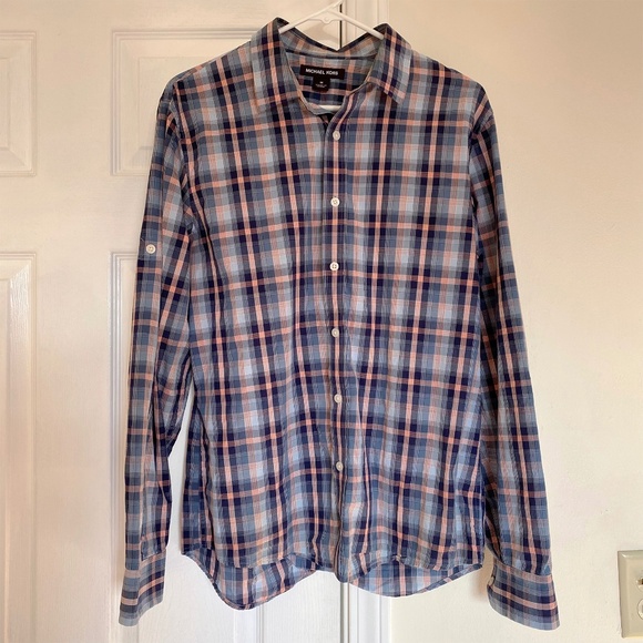 Michael Kors Men's Cotton Button Down Shirt, Medium - Picture 2 of 5